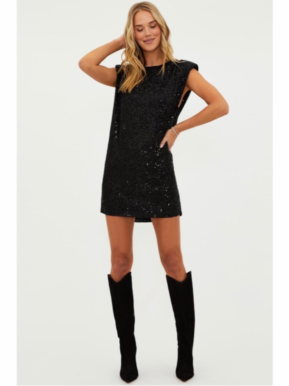 Beach Riot Mirabel Sequin Dress Black Festival Stage Coach Womens Size S